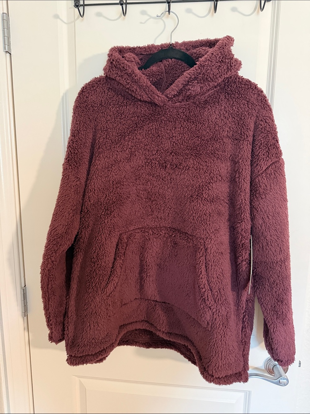 32 Degrees Plum Hooded Sherpa Pullover